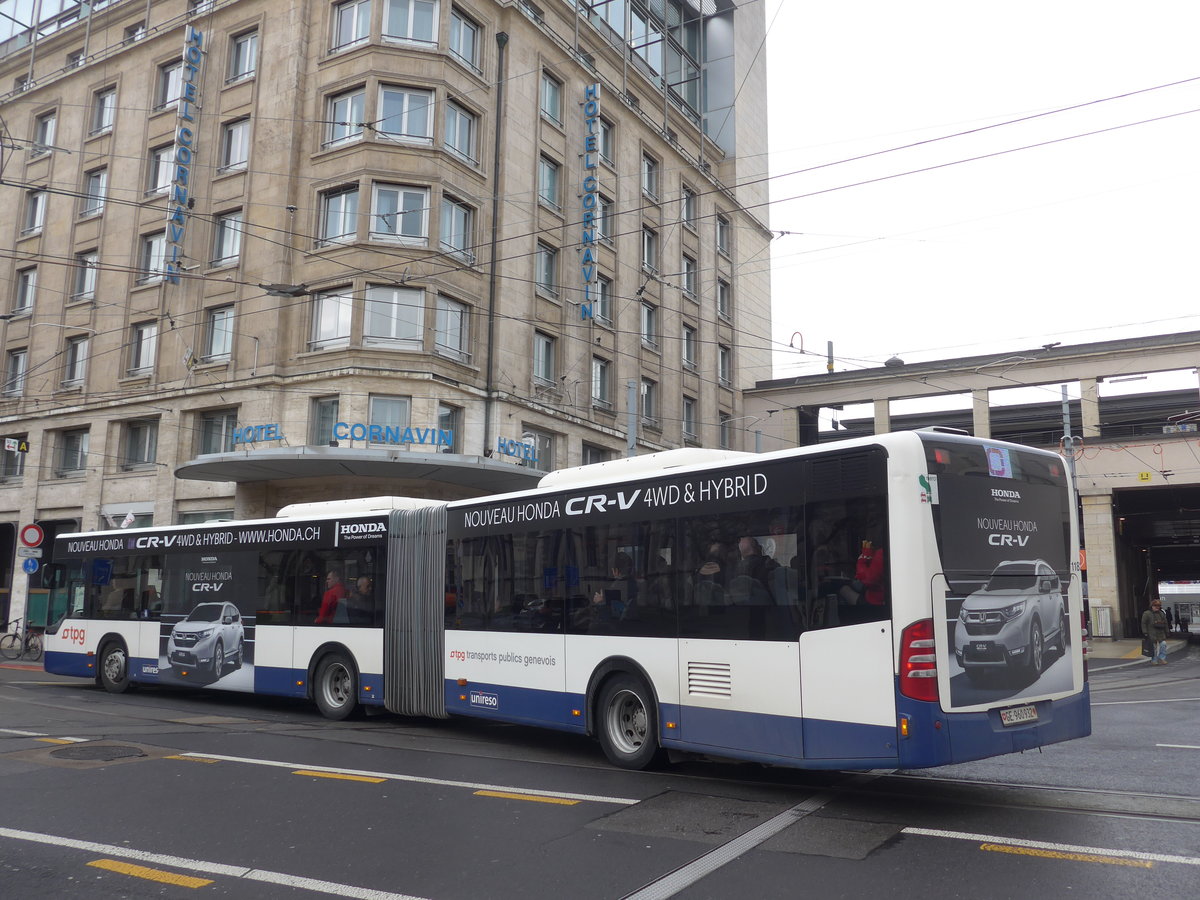 (189'135) - TPG Gen�ve - Nr. 1182/GE 960'932 - Mercedes am 12. M�rz 2018 beim Bahnhof Gen�ve