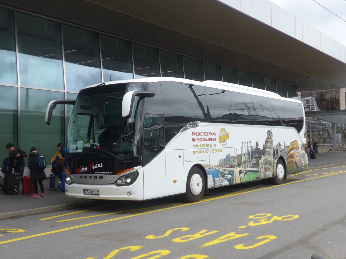 (189'294) - Aus Polen: Wika Trans, Swinoujscie - ZS 901CY - Setra am 12. M�rz 2018 in Gen�ve, A�roport