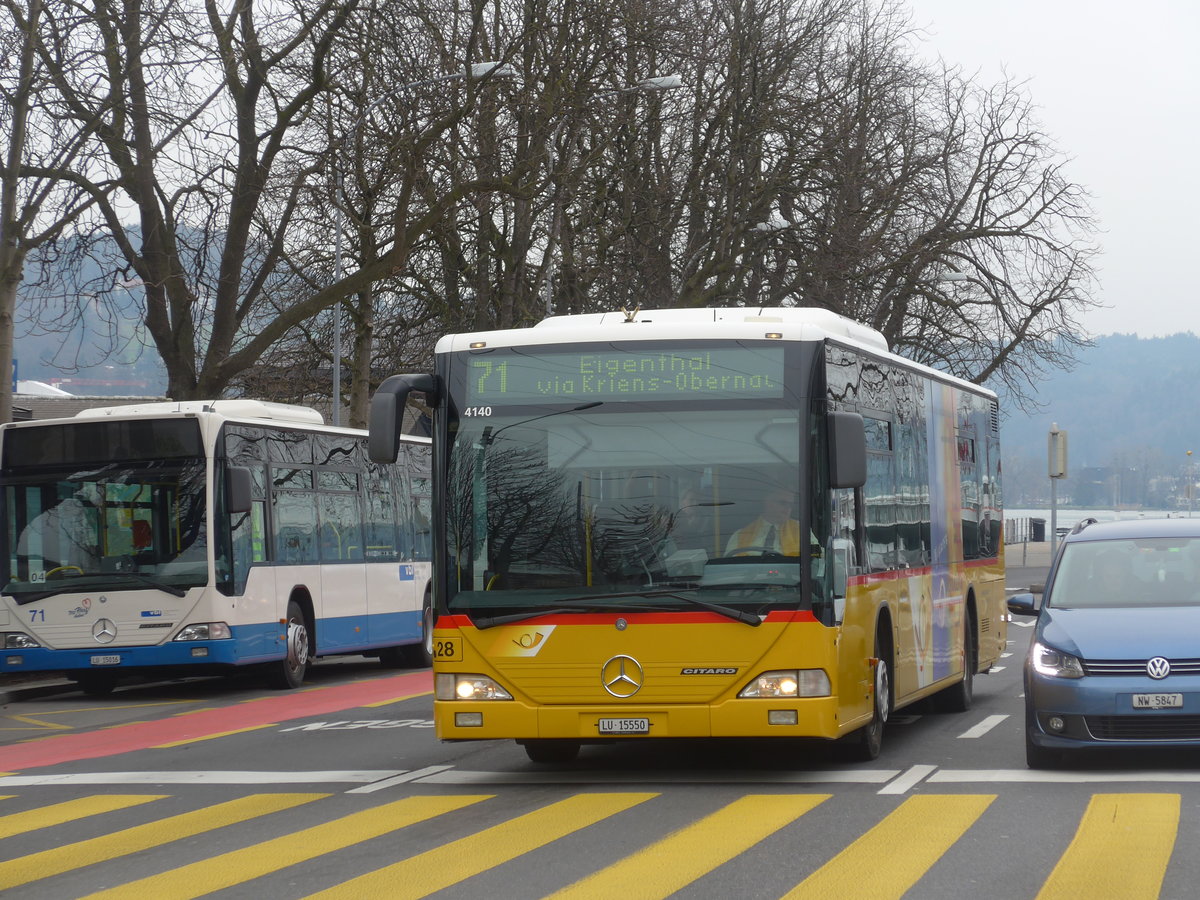 (189'304) - Bucheli, Kriens - Nr. 28/LU 15'550 - Mercedes am 17. M�rz 2018 beim Bahnhof Luzern