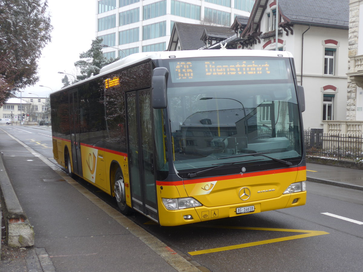 (189'465) - Brem, W�lflinswil - AG 14'618 - Mercedes am 19. M�rz 2018 beim Bahnhof Aarau