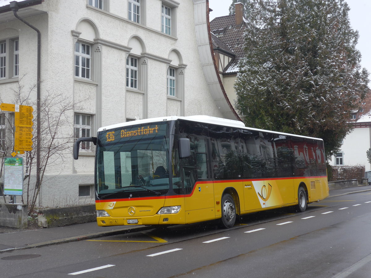(189'467) - Brem, W�lflinswil - AG 14'618 - Mercedes am 19. M�rz 2018 beim Bahnhof Aarau