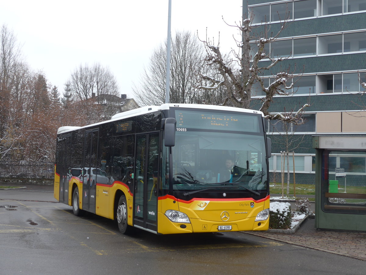 (189'490) - Geissmann, H�gglingen - AG 6198 - Mercedes am 19. M�rz 2018 beim Bahnhof Wohlen