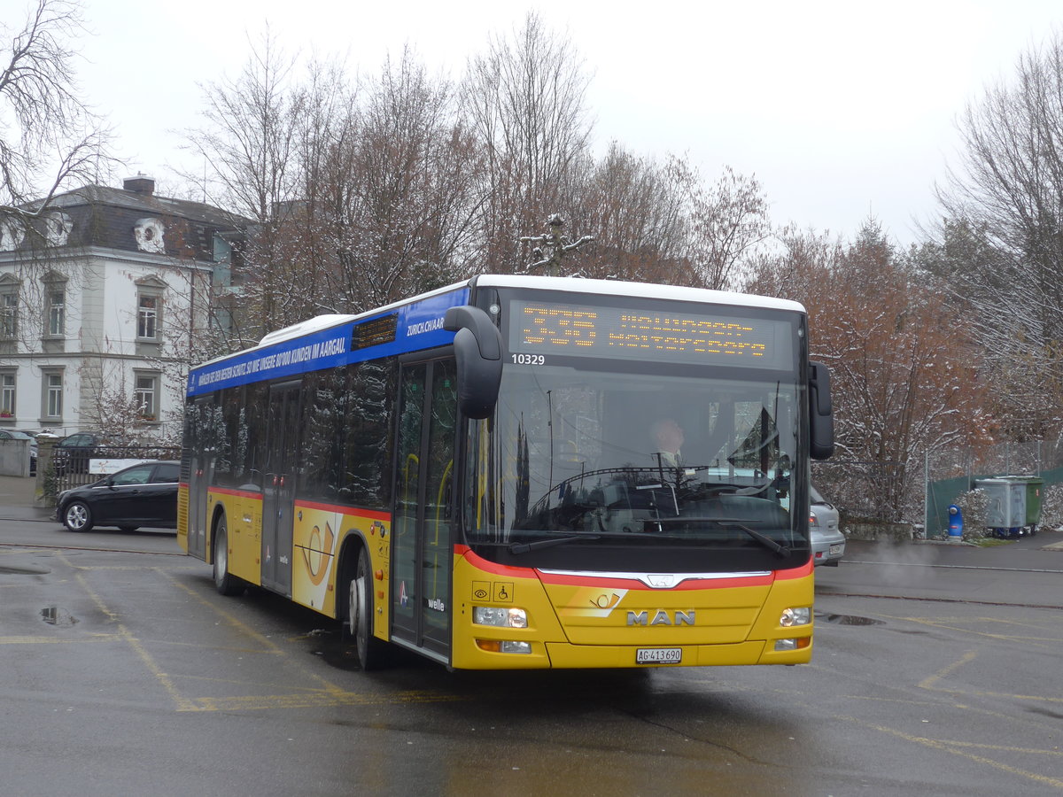 (189'491) - Geissmann, H�gglingen - AG 413'690 - MAN am 19. M�rz 2018 beim Bahnhof Wohlen