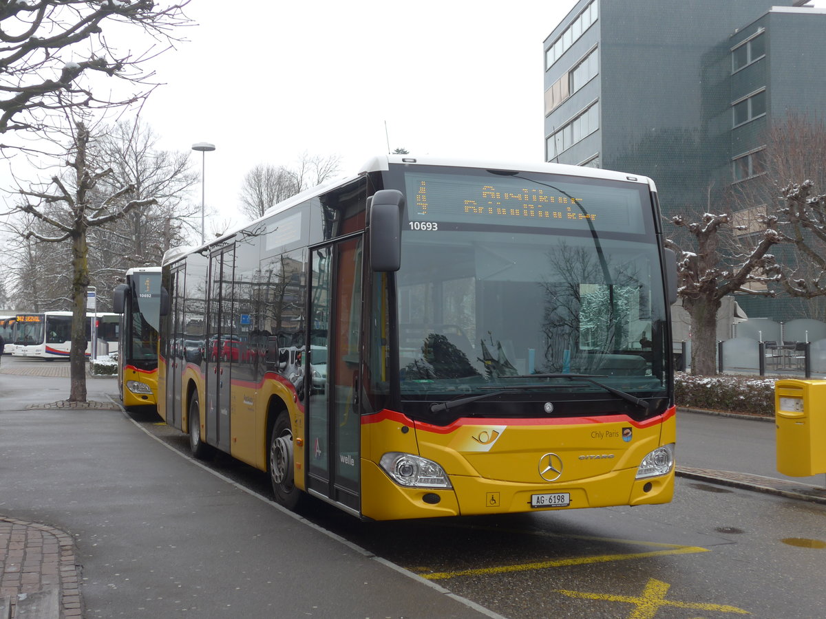 (189'501) - Geissmann, H�gglingen - AG 6198 - Mercedes am 19. M�rz 2018 beim Bahnhof Wohlen