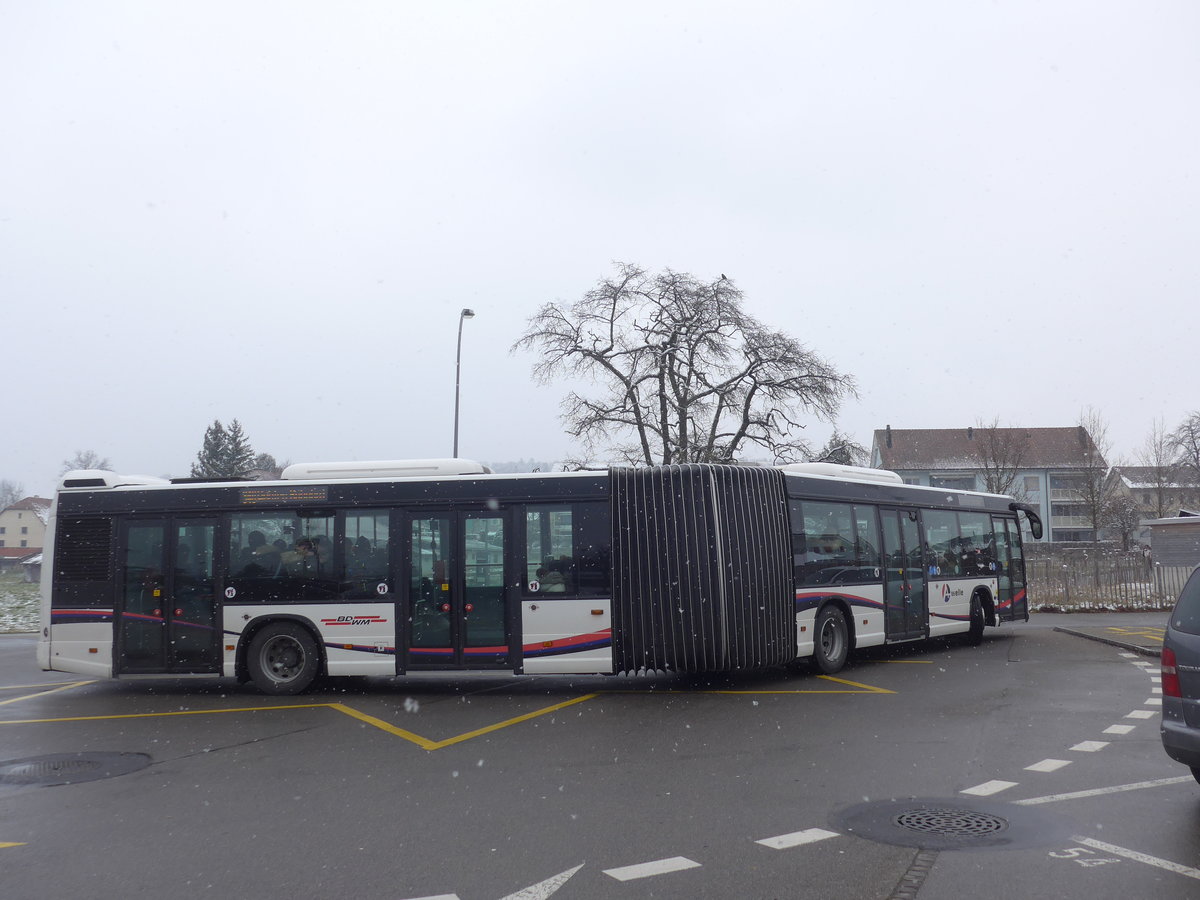 (189'506) - Limmat Bus, Dietikon - AG 380'805 - Scania am 19. M�rz 2018 in Meisterschwanden, Schulhaus