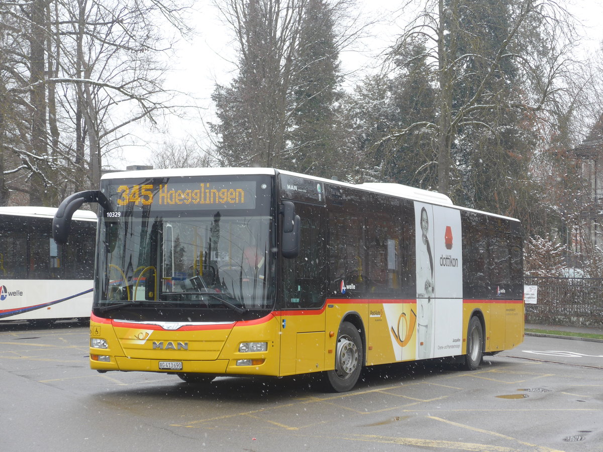 (189'509) - Geissmann, H�gglingen - AG 413'690 - MAN am 19. M�rz 2018 beim Bahnhof Wohlen