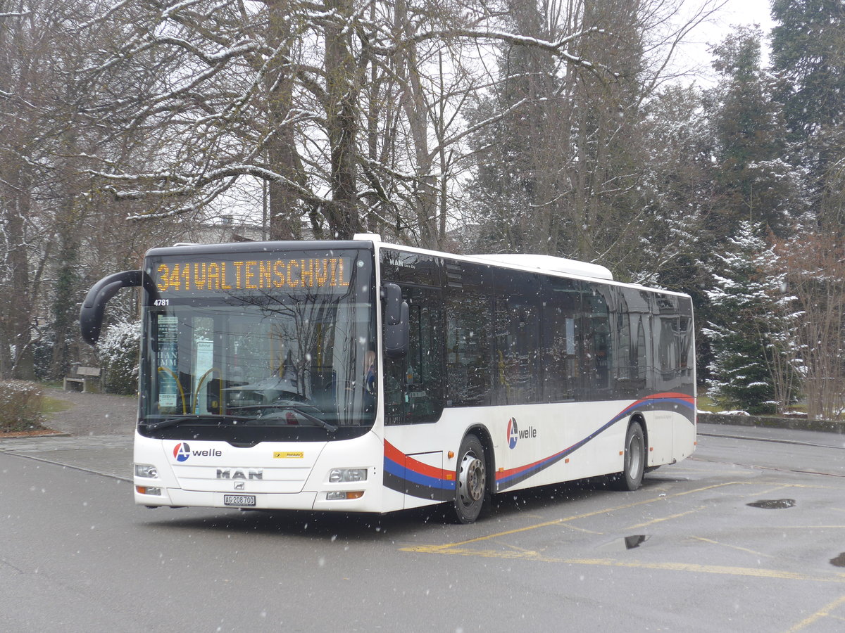 (189'510) - Geissmann, H�gglingen - AG 208'700 - MAN am 19. M�rz 2018 beim Bahnhof Wohlen