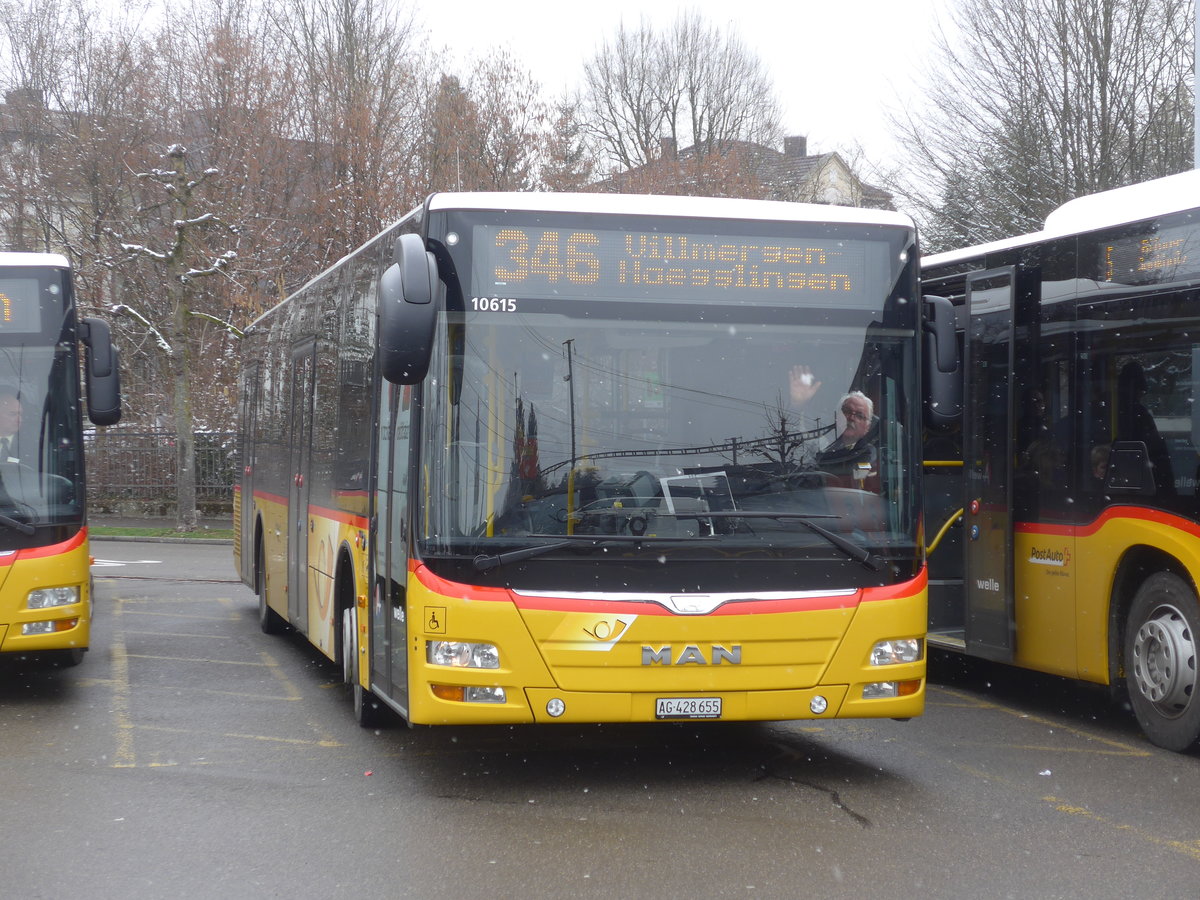 (189'513) - Geissmann, H�gglingen - AG 428'655 - MAN am 19. M�rz 2018 beim Bahnhof Wohlen