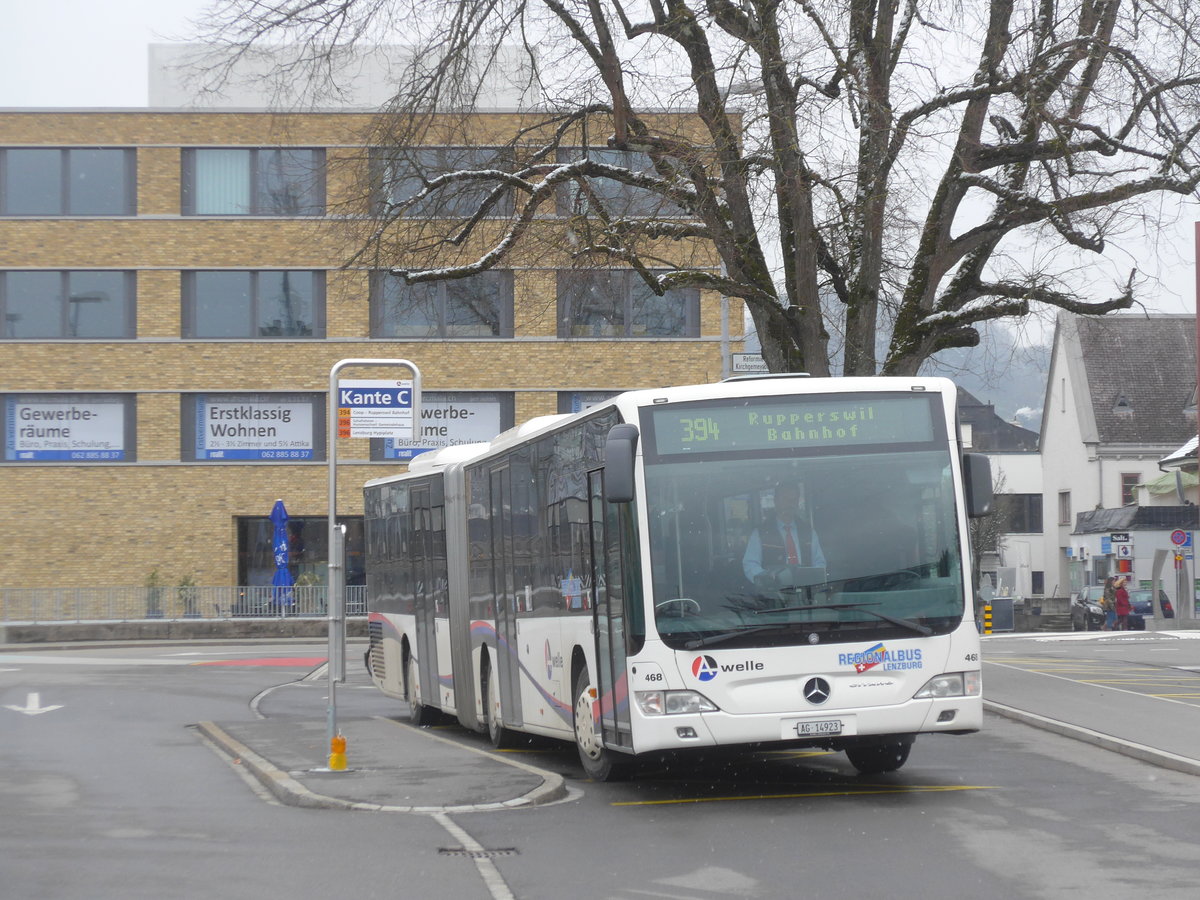 (189'525) - Knecht, Windisch - Nr. 468/AG 14'923 - Mercedes am 19. M�rz 2018 beim Bahnhof Lenzburg