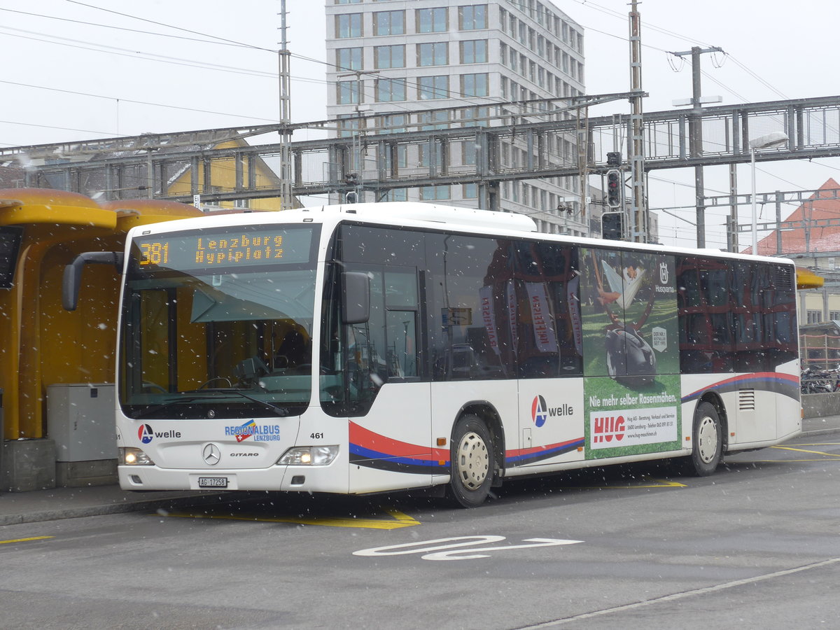 (189'540) - Knecht, Windisch - Nr. 461/AG 17'258 - Mercedes am 19. M�rz 2018 beim Bahnhof Lenzburg