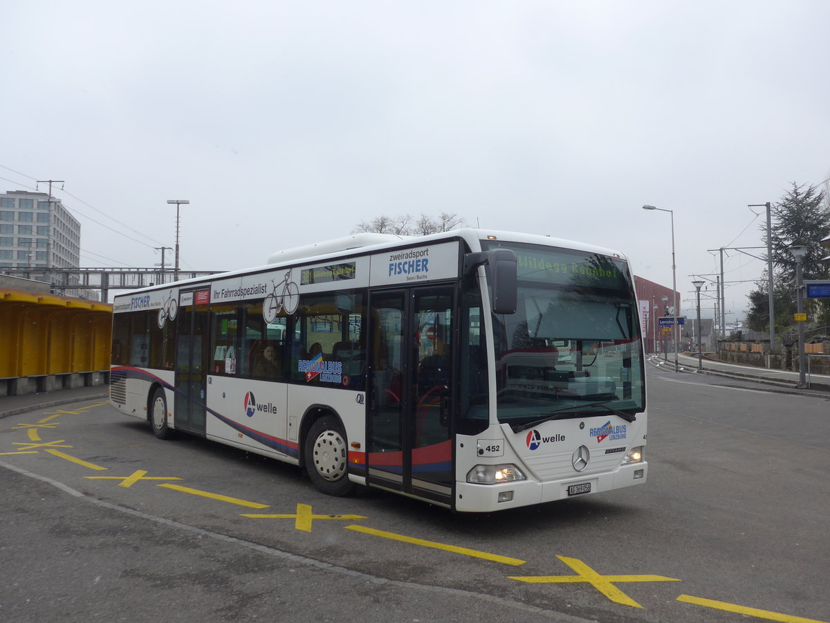 (189'547) - Knecht, Windisch - Nr. 452/AG 369'056 - Mercedes (ex Nr. 52) am 19. M�rz 2018 beim Bahnhof Lenzburg
