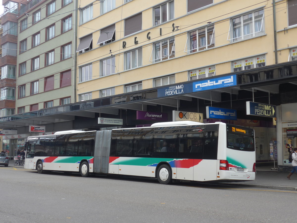 (189'622) - ASm Langenthal - Nr. 45/BE 703'518 - MAN am 26. M�rz 2018 beim Bahnhof Biel