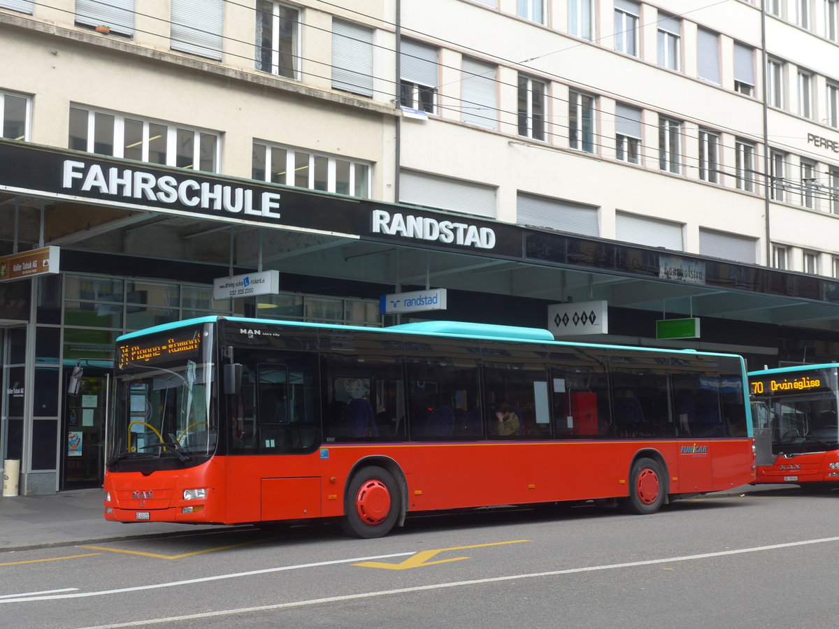 (189'626) - Funi-Car, Biel - Nr. 2/BE 424'202 - MAN am 26. M�rz 2018 beim Bahnhof Biel