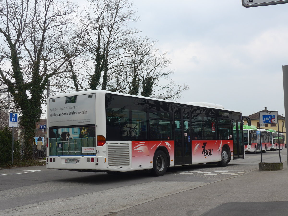 (189'636) - BGU Grenchen - Nr. 14/SO 104'010 - Mercedes am 26. M�rz 2018 beim Bahnhof Grenchen S�d