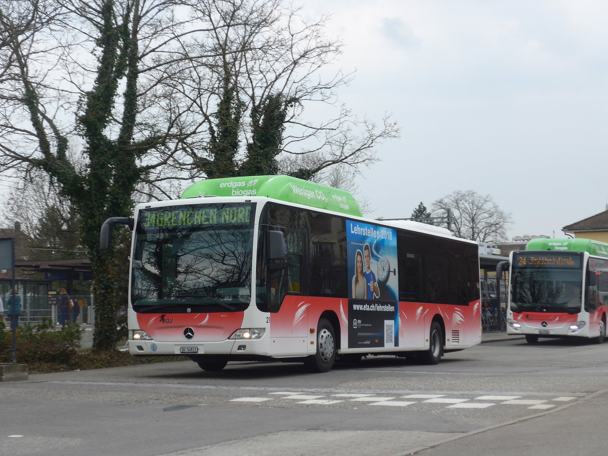 (189'638) - BGU Grenchen - Nr. 21/SO 54'813 - Mercedes am 26. M�rz 2018 beim Bahnhof Grenchen S�d