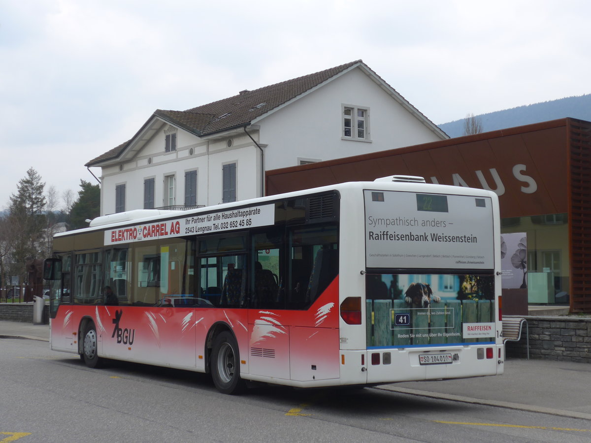 (189'641) - BGU Grenchen - Nr. 14/SO 104'010 - Mercedes am 26. M�rz 2018 beim Bahnhof Grenchen S�d