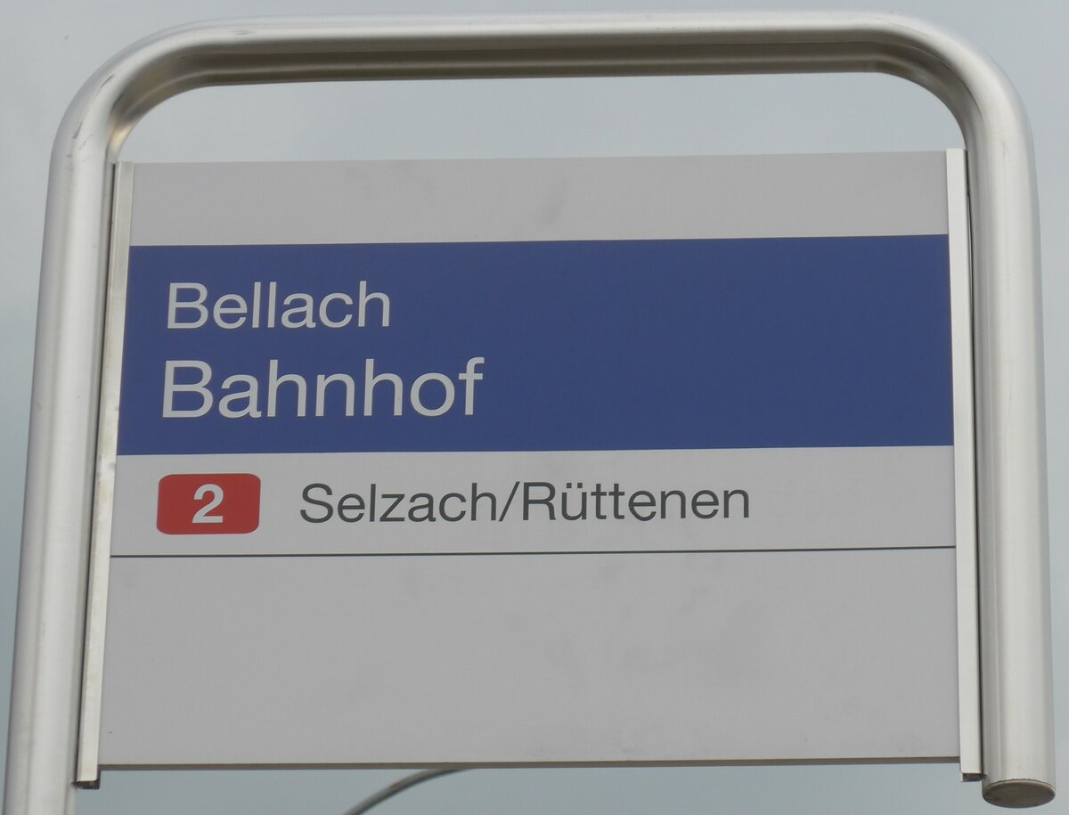 (189'653) - BSU-Haltestellenschild - Bellach, Bahnhof - am 26. M�rz 2018