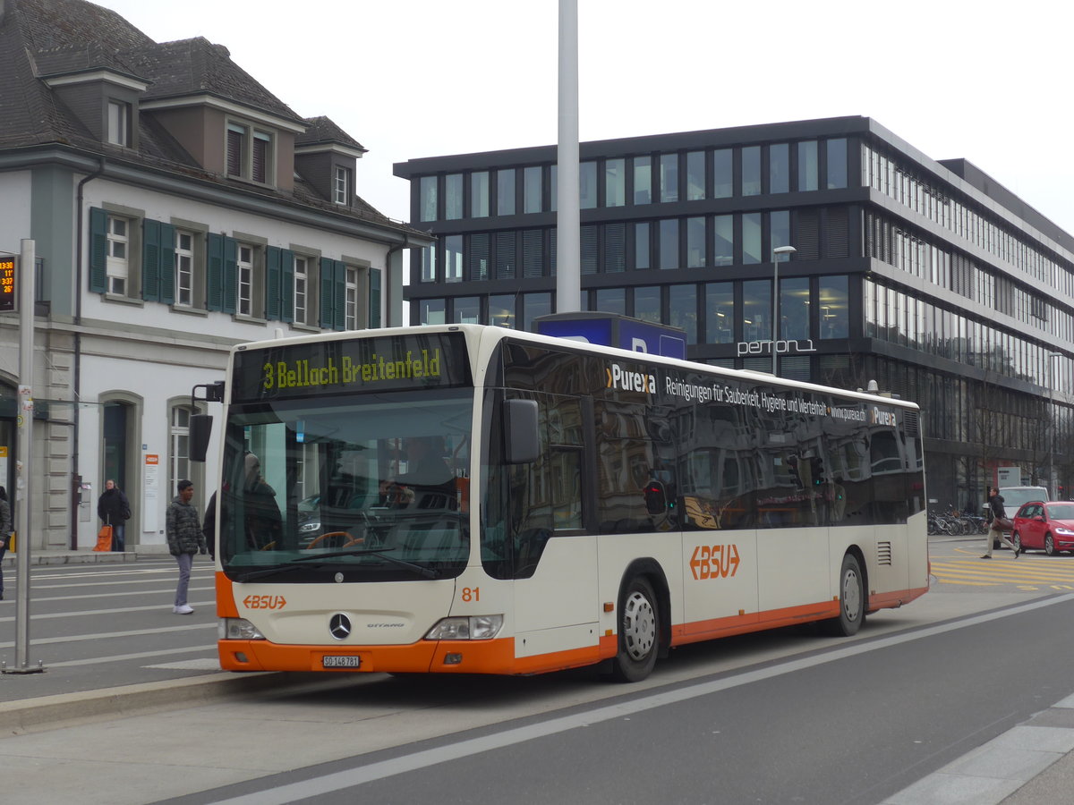(189'668) - BSU Solothurn - Nr. 81/SO 148'781 - Mercedes am 26. M�rz 2018 beim Hauptbahnhof Solothurn