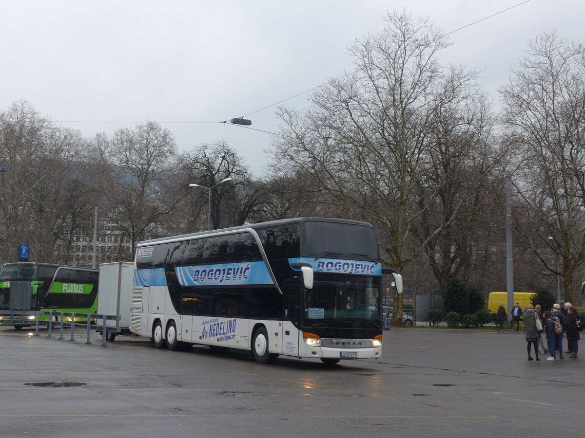 (189'699) - Aus Serbien: Bogojevic, Cuprija - CU 016-EG - Setra am 26. M�rz 2018 in Z�rich, Sihlquai