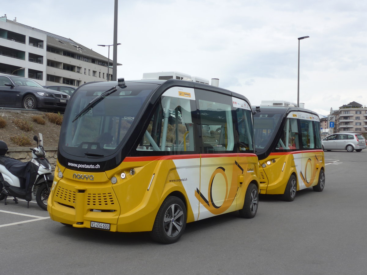 (189'766) - PostAuto Wallis - VS 454'600 - Navya am 30. M�rz 2018 beim Bahnhof Sion
