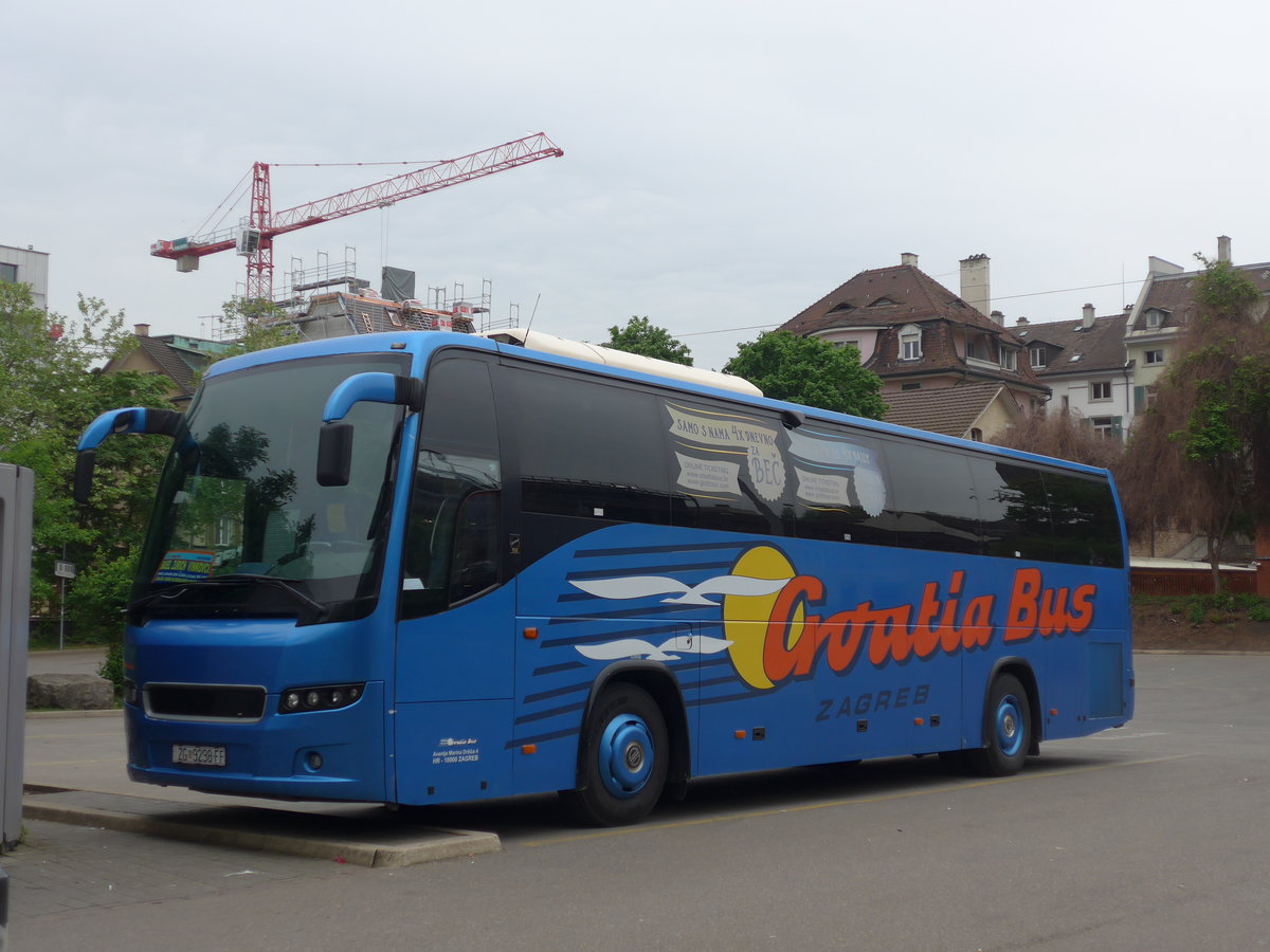(192'300) - Aus Kroatien: Croatia Bus, Zagreb - ZG 9298-FF - Volvo am 3. Mai 2018 in Z�rich, Sihlquai
