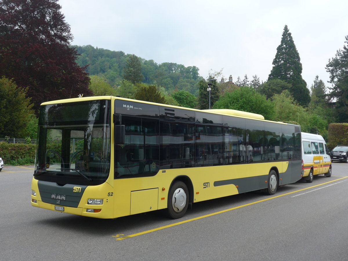 (192'310) - STI Thun - Nr. 152/BE 801'152 - MAN am 4. Mai 2018 bei der Schiffl�ndte Thun