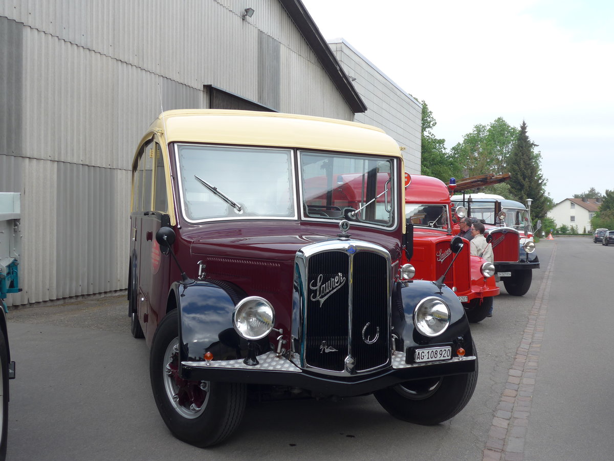 (192'378) - Sturzenegger, Bergdietikon - AG AG 108'920 - Saurer/Saurer (ex Mazzoleni, Chur; ex Societ� Rabadan, Bellinzona; ex Faggio, Bellinzona) am 5. Mai 2018 in Attikon, Wegm�ller