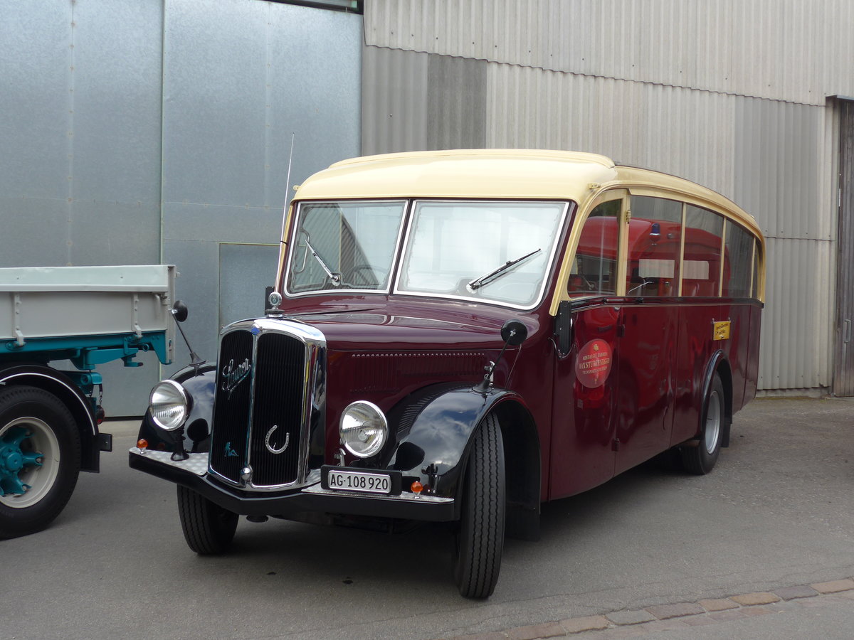 (192'379) - Sturzenegger, Bergdietikon - AG 108'920 - Saurer/Saurer (ex Mazzoleni, Chur; ex Societ� Rabadan, Bellinzona; ex Faggio, Bellinzona) am 5. Mai 2018 in Attikon, Wegm�ller