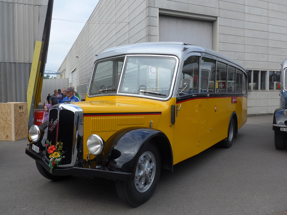 (192'384) - Zollikofer, Berg - TG 16'881 - Saurer/H�nni (ex Reusser, Thun; ex Kontiki, Wettingen; ex Nussbaumer, Ganterschwil) am 5. Mai 2018 in Attikon, Wegm�ller