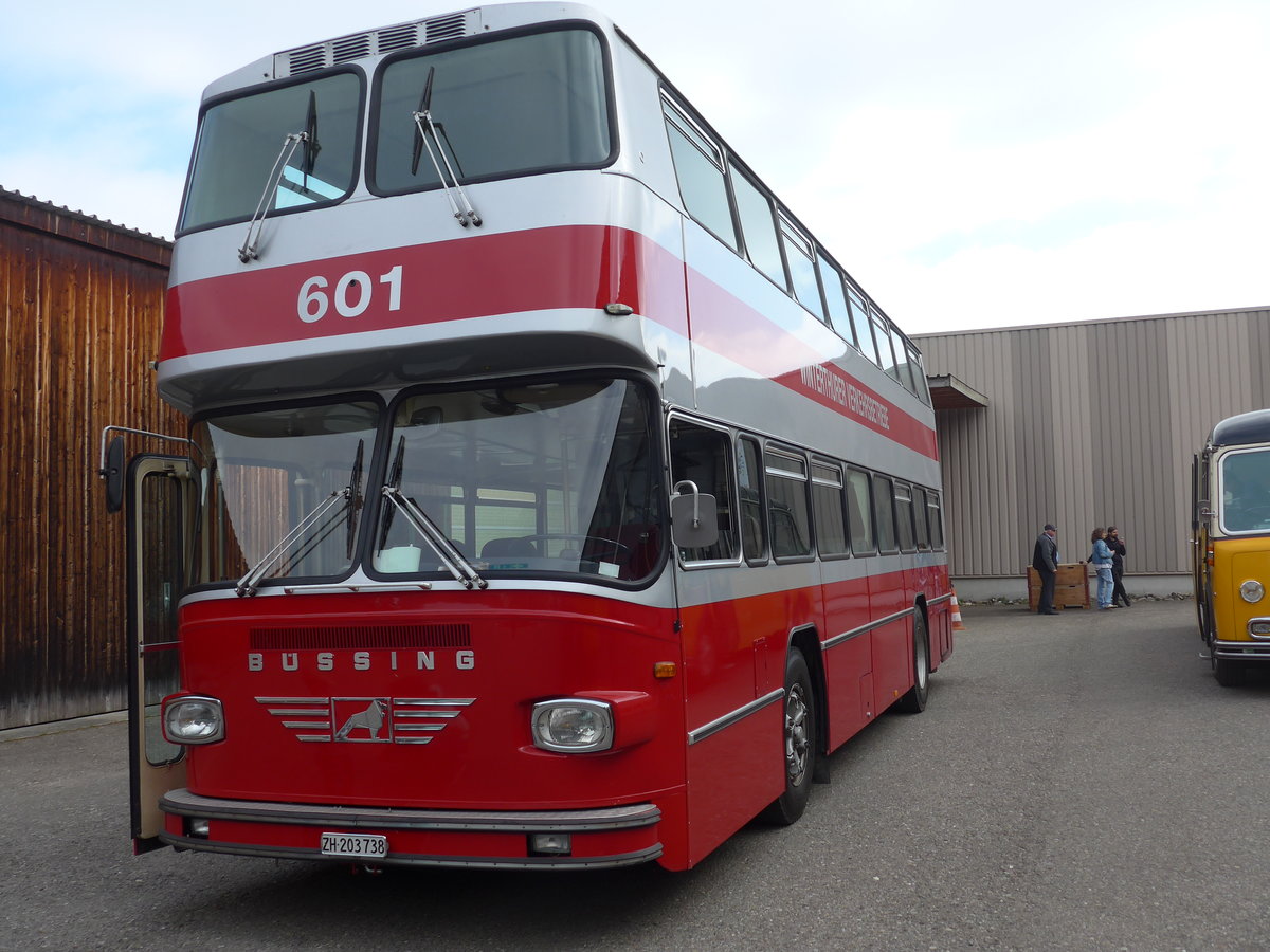 (192'394) - WV Winterthur - Nr. 601/ZH 203'738 - B�ssing (ex Nr. 201; ex Amt f�r Luftverkehr, Z�rich Nr. 47; ex Swissair, Z�rich Nr. 23) am 5. Mai 2018 in Attikon, Wegm�ller