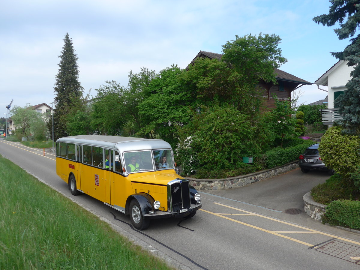 (192'426) - Wegm�ller, Attikon - ZH 9967 - Saurer/Hess (ex P 24'531; ex P 1375) am 5. Mai 2018 in Attikon, Bahnstrasse