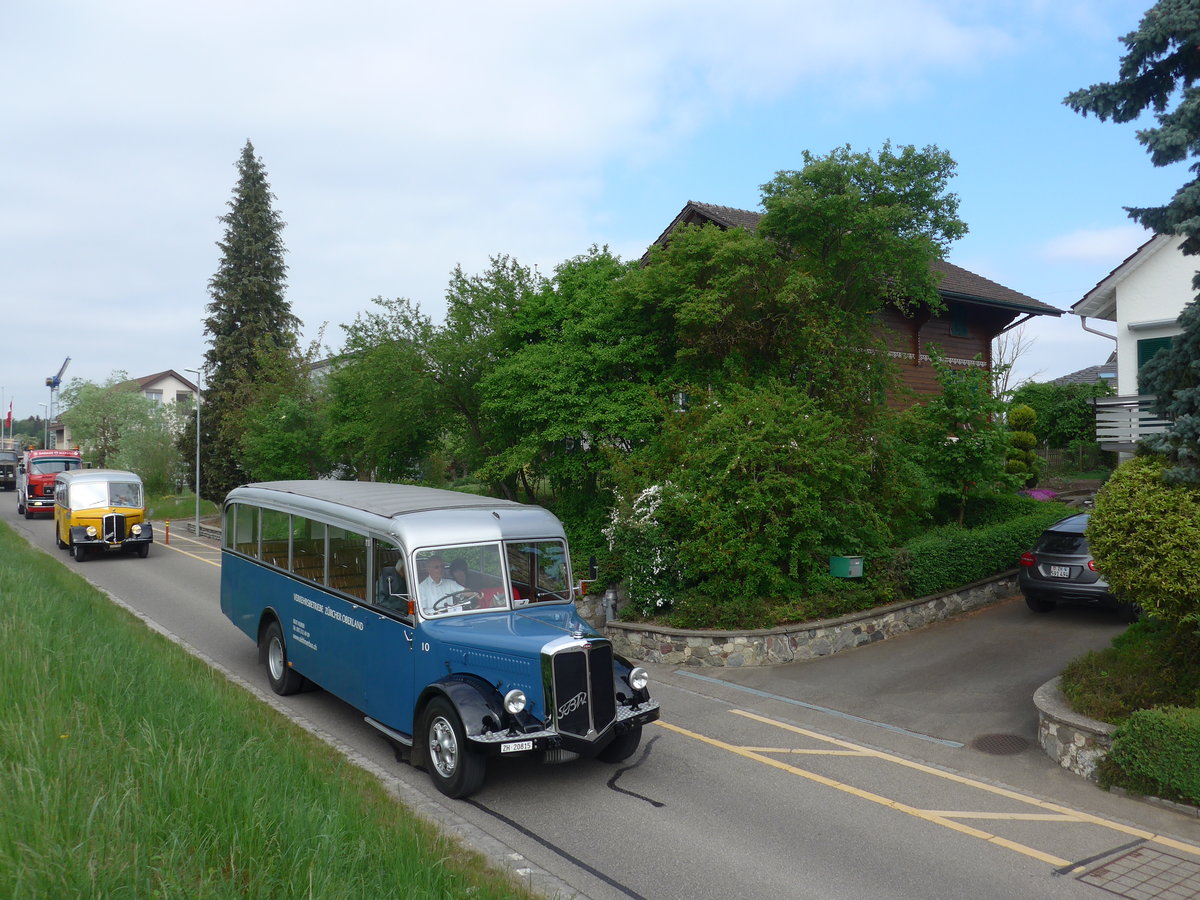 (192'452) - Murer, Jona - Nr. 10/ZH 20'815 - FBW/T�scher (ex VZO Gr�ningen Nr. 10; ex Richter, Z�rich; ex VZO Gr�ningen Nr. 10) am 5. Mai 2018 in Attikon, Bahnhstrasse