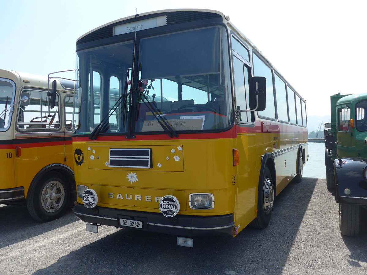 (192'618) - F�ssler, Unteriberg - Nr. 6/SZ 5232 - Saurer/R&J (ex Sch�rch, Gutenburg Nr. 6; ex P 24'358) am 5. Mai 2018 in Arbon, Arbon Classics