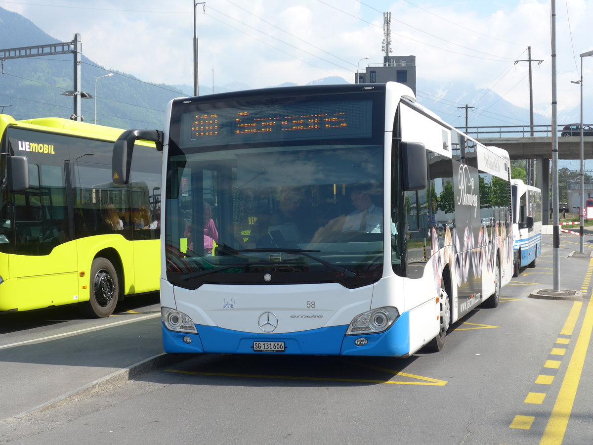 (192'750) - RTB Altst�tten - Nr. 58/SG 131'606 - Mercedes am 5. Mai 2018 beim Bahnhof Buchs
