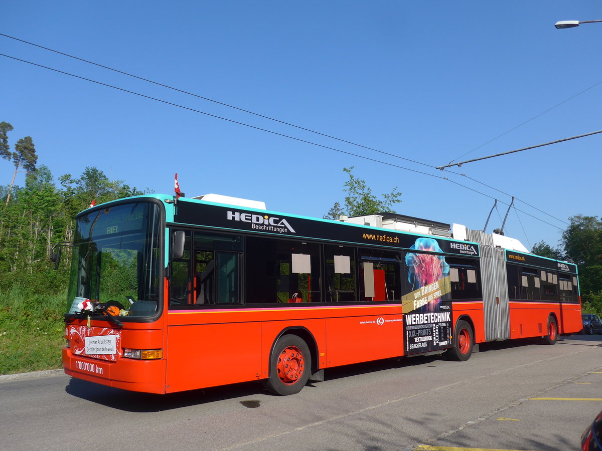 (192'916) - VB Biel - Nr. 84 - NAW/Hess Gelenktrolleybus am 6. Mai 2018 in Biel, Vorh�lzli