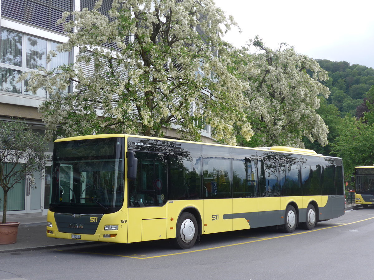 (193'017) - STI Thun - Nr. 189/BE 804'189 - MAN am 14. Mai 2018 bei der Schiffl�ndte Thun