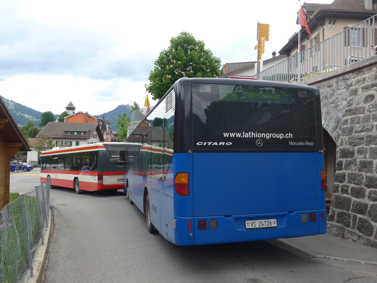 (193'279) - Lathion, Sion - Nr. 5/VS 24'726 - Mercedes (ex Chrisma, St. Moritz Nr. 1) am 21. Mai 2018 beim Bahnhof Ch�teau-d'Oex