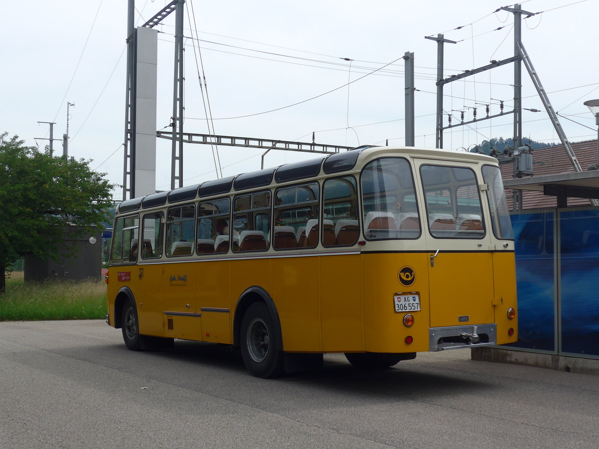 (193'669) - Streiff, Gelterkinden - AG 306'557 - Saurer/Gangloff (ex Oldie-Tours Z�risee, Wollerau; ex OTAG, Wald; ex Leibundgut, Obergoldbach; ex Krebs, Belpberg) am 3. Juni 2018 beim Bahnhof Emmenmatt