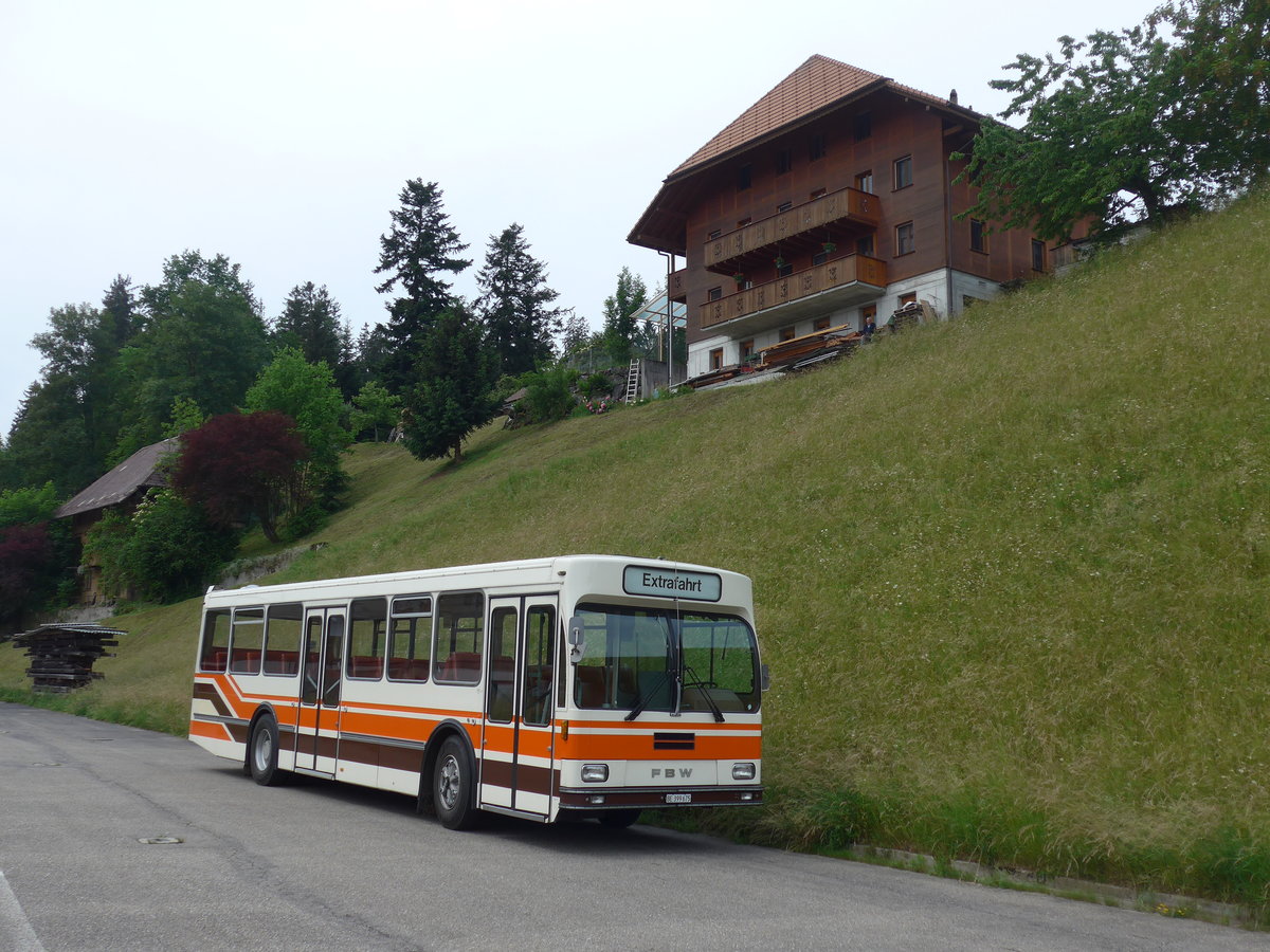 (193'672) - Wegm�ller, M�nsingen - BE 399'675 - FBW/R&J (ex Bamert, Wollerau) am 3. Juni 2018 beim Bahnhof Emmenmatt
