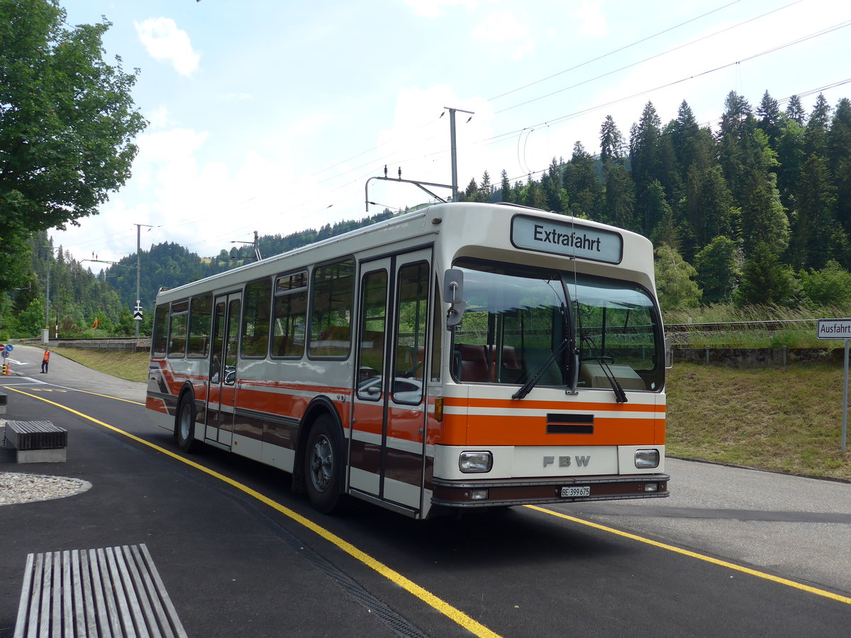 (193'731) - Wegm�ller, M�nsingen - BE 399'675 - FBW/R&J (ex Bamert, Wollerau) am 3. Juni 2018 in Trubschachen, Kambly