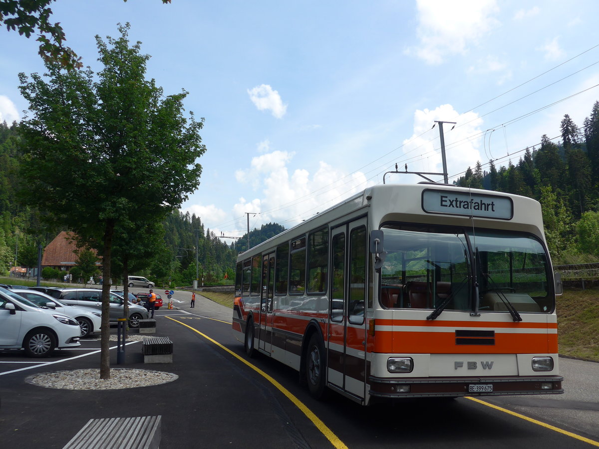 (193'732) - Wegm�ller, M�nsingen - BE 399'675 - FBW/R&J (ex Bamert, Wollerau) am 3. Juni 2018 in Trubschachen, Kambly