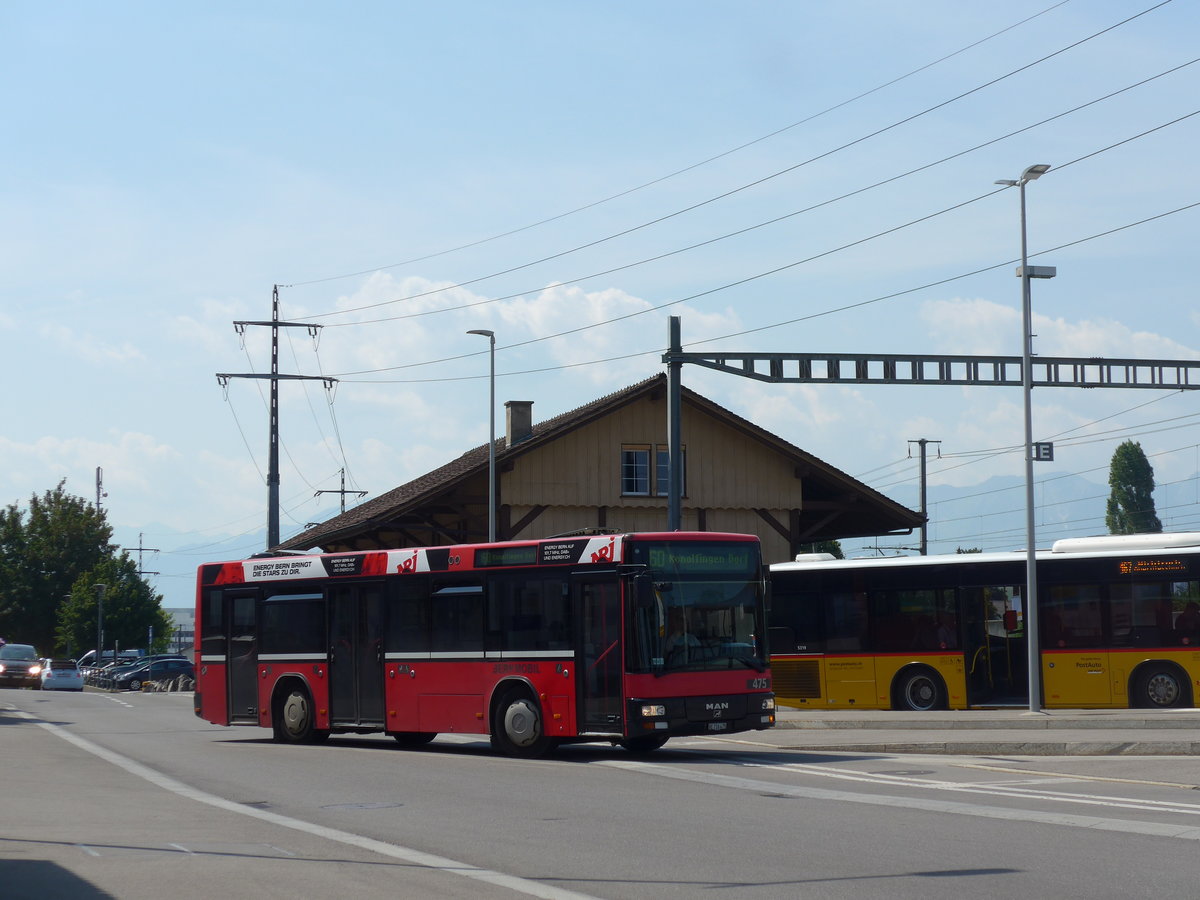 (194'502) - Bernmobil, Bern - Nr. 475/BE 716'475 - MAN/G�ppel (ex Peyer, Niederwangen Nr. 75) am 2. Juli 2018 beim Bahnhof M�nsingen