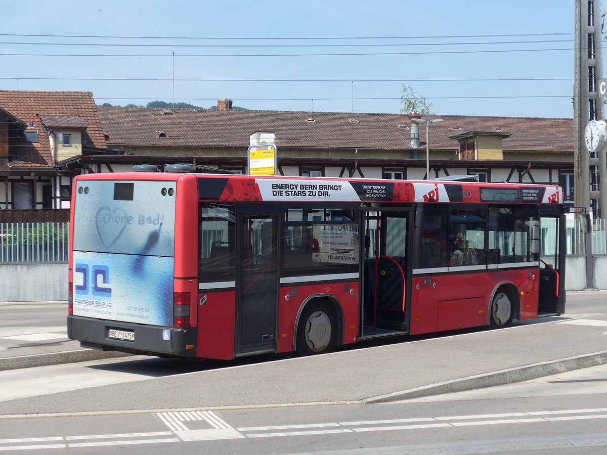 (194'503) - Bernmobil, Bern - Nr. 475/BE 716'475 - MAN/G�ppel (ex Peyer, Niederwangen Nr. 75) am 2. Juli 2018 beim Bahnhof M�nsingen