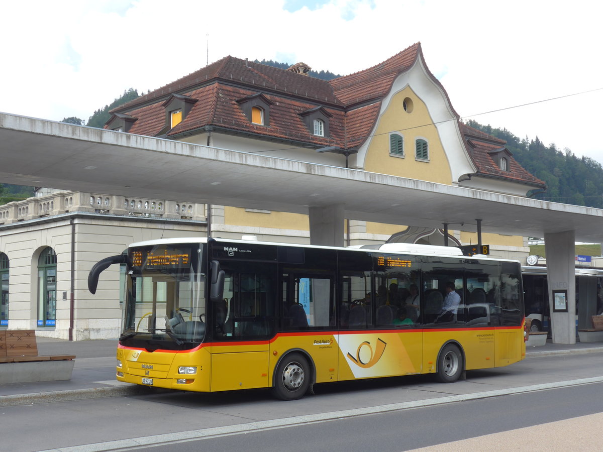 (194'568) - Postautobetriebe Unteres Toggenburg, L�tisburg - SG 47'120 - MAN/G�ppel am 7. Juli 2018 beim Bahnhof Wattwil