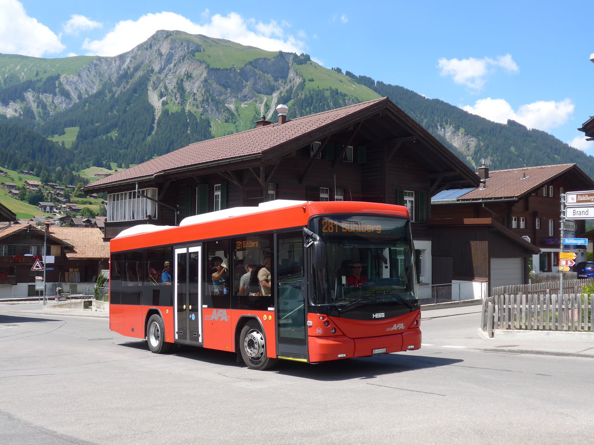 (194'690) - AFA Adelboden - Nr. 56/BE 611'030 - Scania/Hess am 9. Juli 2018 in Lenk, B�hlbergstrasse