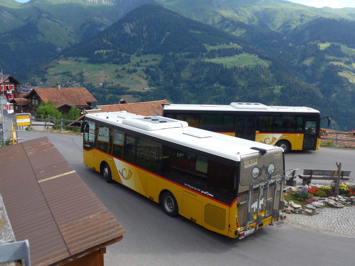 (194'802) - PostAuto Graub�nden - GR 168'877 - Irisbus am 15. Juli 2018 in Tschiertschen, Kehrplatz