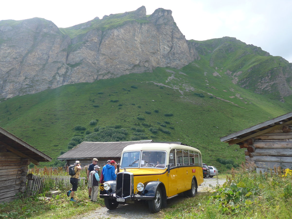 (194'818) - Baumgartner, Horn - Nr. 2/SG 61'596 - Berna/Seitz (ex Nr. 1; ex Rieser H�tten; ex Kulmhotel, Arosa; ex Wanzenried, Innereriz; ex P 1653) am 15. Juli 2018 in Tschiertschen, Alp Farur
