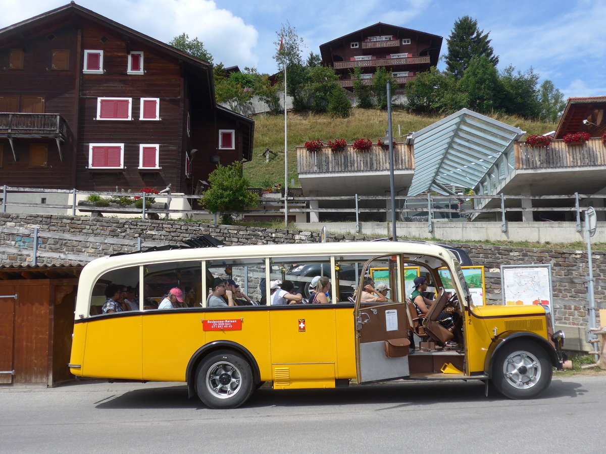 (194'825) - Baumgartner, Horn - Nr. 2/SG 61'596 - Berna/Seitz (ex Nr. 1; ex Rieser, H�tten; ex Kulmhotel, Arosa; ex Wanzenried, Innereriz; ex P 1653) am 15. Juli 2018 in Tschiertschen, Kehrplatz