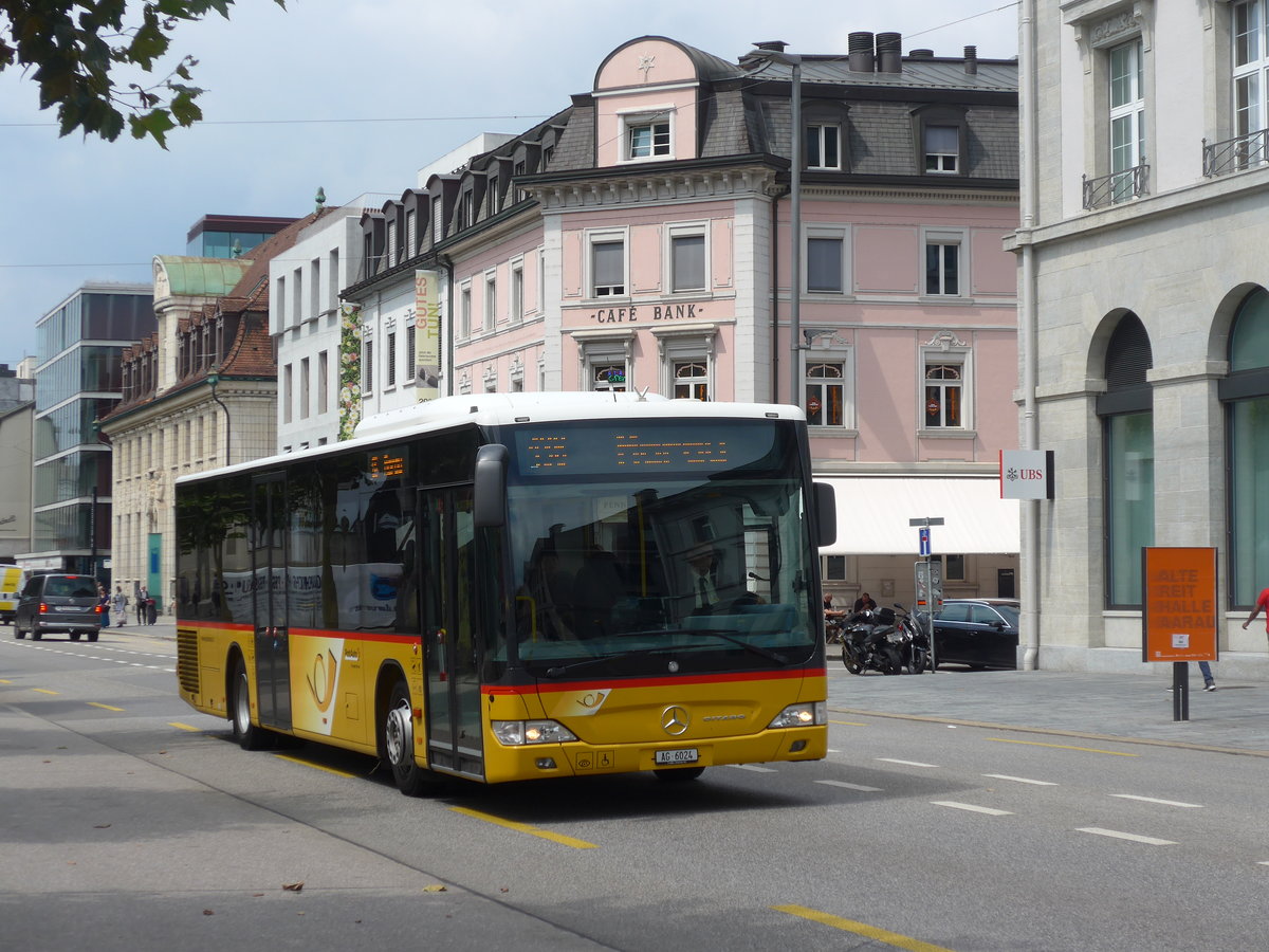 (195'093) - Brem, W�lflinswil - AG 6024 - Mercedes (ex PostAuto Nordschweiz) am 23. Juli 2018 beim Bahnhof Aarau