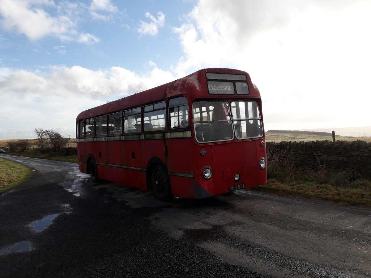 1952 Bristol LS5G (Light Saloon % cylinder Gardner engine)
Eastern Coachworks B45F (Bus, seating 45 passengers, Front entrance)
New to United Automobile Services, Darlington, County Durham, United Kingdom, carrying fleet number BU2 (Bristol chassis, Underfloor engine, number 2, the second one in the fleet).

Taken 31st October 2020 near Tow Law, County Durham, UK.

Currently undergoing restoration.